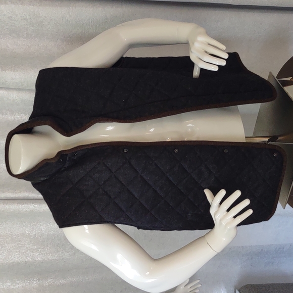 🦙Alpaca Wool Men's Gray Brown Zip snap Vest Jacket $395 Daniel Cremieux New - Picture 13 of 16